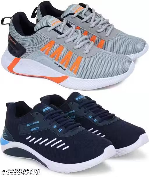 Combo Pack of 2 Men’s Sports Running Shoes – Lightweight & Comfortable